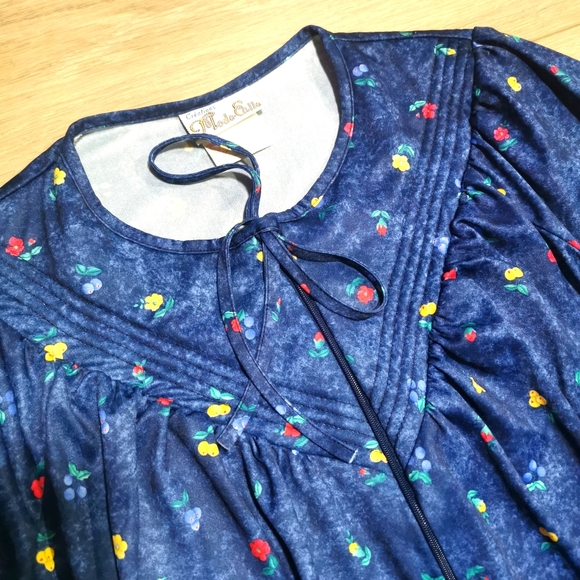 Vintage 70's Floral Nightgown Creations Mode Elle - Picture 2 of 3